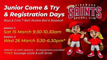 Junior Come & Try and Registration Days